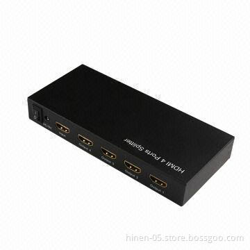 HDMI 4 Ports Splitter, Supports Highest Video Resolution 1080p